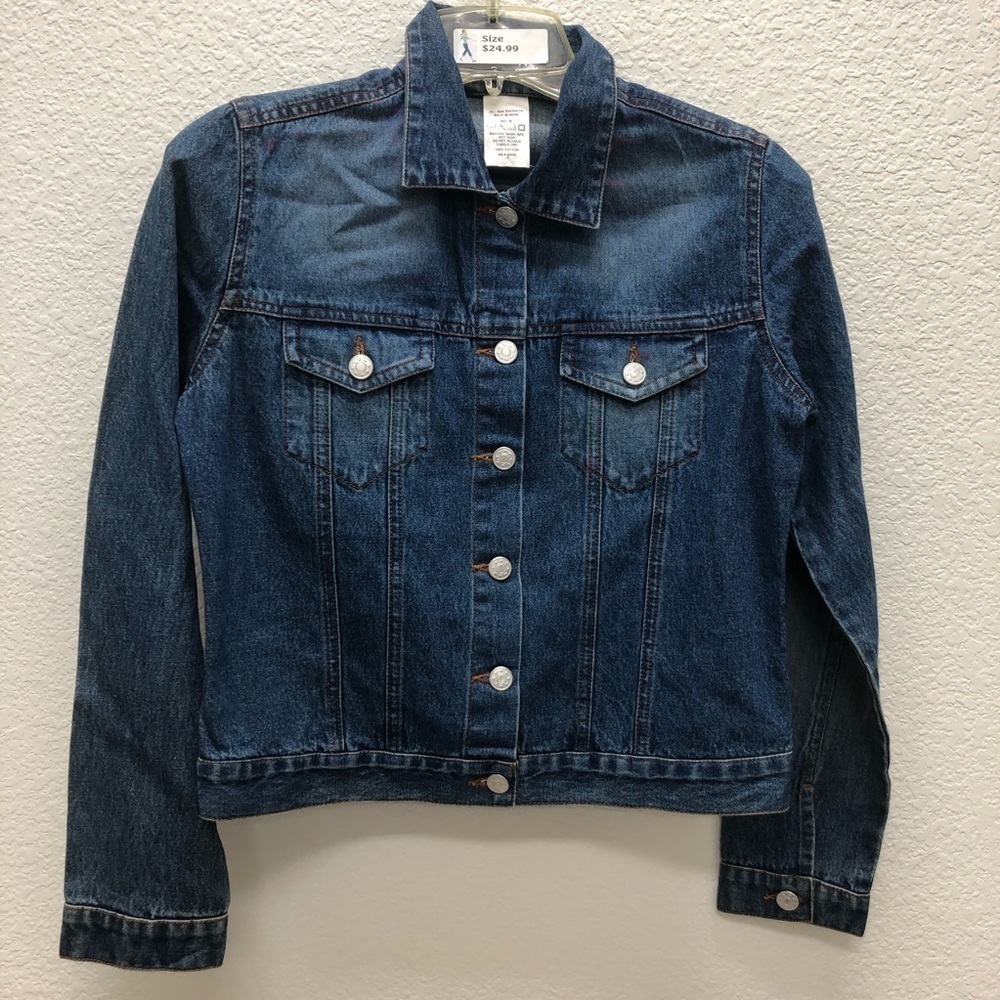 Jean patchwork denim jacket Girls Medium - Picture 4 of 4